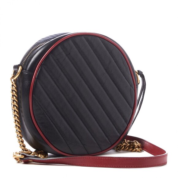 NWT GUCCI AZALEA GG MARMONT QUILTED LEATHER ROUND SHOULDER BAG - Picture 2 of 8